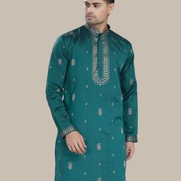 DIVISIVE Men Ethnic Motifs Embroidered Mandarin Collar Straight Kurta-image-1