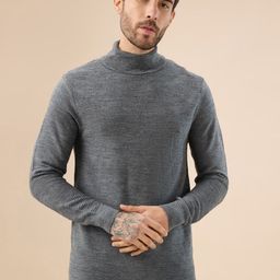 Status Quo Men Solid Ribbed Long Sleeves Pullover-picture-32