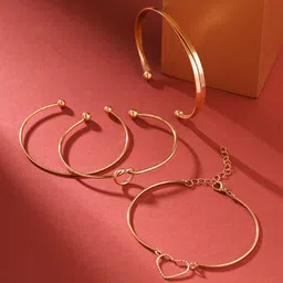 Yellow Chimes Set Of 4 Gold-Plated Cuff Bracelet-99