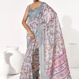 all about you Floral Printed Pure Cotton Saree-image-52