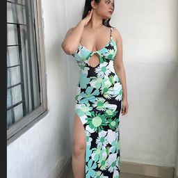 BAESD Shoulder Straps Floral Print Bodycon Dress-image-40