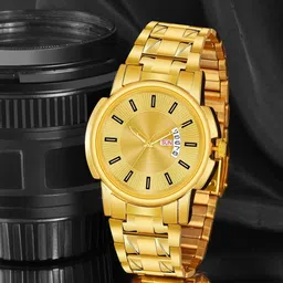 SZN Men Gold Dial & Stainless Steel Straps Analogue Watch-43