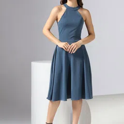 DressBerry Women Solid Fit and Flare Midi Dress-picture-53