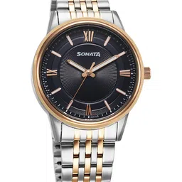 Sonata Men Dial & Bracelet Style Straps Analogue Watch 77154KM01-42