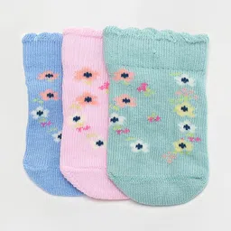 max Infants Girls Pack Of 3 Patterned Ankle-Length Socks-32