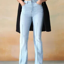 Flying Machine Women Bootcut High-Rise Light Fade Stretchable Jeans-picture-49