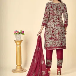 attigo Unstitched Printed Cotton Blend Kurta & Patiyala Dress Material with Dupatta-picture-5