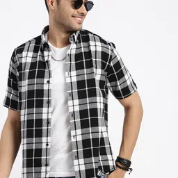 SHOWOFF Men Comfort Slim Fit Tartan Checks Opaque Checked Casual Shirt-image-96