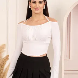 aayu Women Off-Shoulder Corset Crop Top-image-25