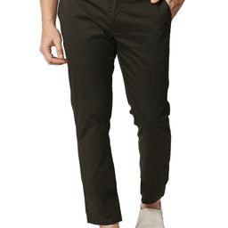 Basics Men Cotton Tapered Fit High-Rise Chinos Trousers-image-40