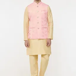 Arihant Rai Sinha Woven Design Mandarin Collar Nehru Jacket-28