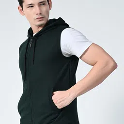 BAESD Men Fleece Lightweight Open Front Jacket with Patchwork image 4
