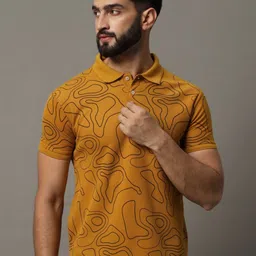 HUSHBUCKS Men Printed Polo Collar Pockets T-shirt-picture-12