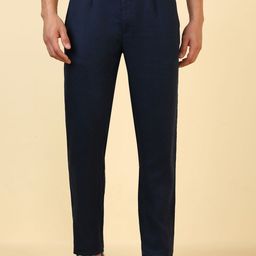 Allen Solly Men Mid-Rise Pleated Regular Fit Trousers-picture-30