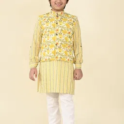 LIL PITAARA Boys Ethnic Motifs Printed Regular Pure Cotton Kurta with Pyjamas image 1