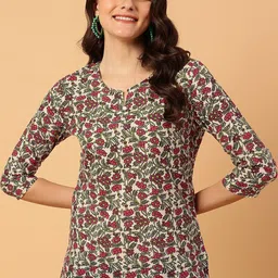 NEESH Women Floral Printed Pure Cotton Kurti-39