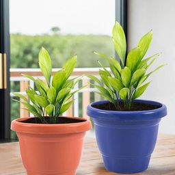 Kuber Industries Orange & Blue 2 Pieces Versatile & Sturdy Flower Planters-image-69