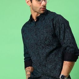 V-Mart Floral Printed Spread Collar Cotton Shirt-image-43