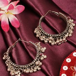 OPUS GEMS Artificial Ghungroo Beaded Circular Shaped Hoop Earrings-image-82