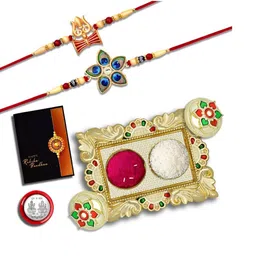 DeoDap Multi Pooja Thali Rakhi Gift Set-image-14