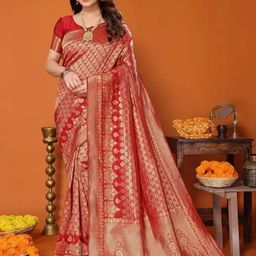 Florence Woven Design Zari Pure Silk Saree-image-79