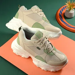 El Paso Women Colourblocked Round Toe Sneakers-image-42