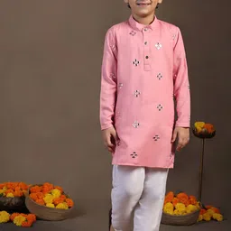 BAESD Boys Ethnic Motifs Embroidered Regular Kurta with Pyjamas-33