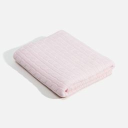 Juniors by Babyshop Pink Geometric Textured Mild Winter Single Bed Knitted Sherpa Blanket-4