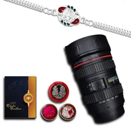 DeoDap Rakhi, Roli Chawal, Coin & Greeting Card Rakhi Gift Set-94