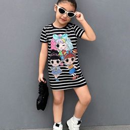 KEESOR Graphic Printed T-shirt Dress-image-81