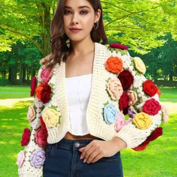 WINDROP SOLUTIONS Women Open Knit Woollen Front-Open-image-12