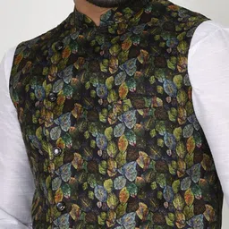 RANAK Digital Printed Woven Nehru Jacket image 2