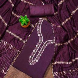 DIVASTRI Floral Embellished Beads and Stones Unstitched Dress Material-image-73