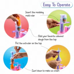 aditi toys Play Dough IceCream Maker Set Includes 6 Color Dough Tubes Each 50g Above 3+ Age image 3