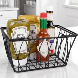 Go Hooked Black Storage Basket with Handles Organisers - Set of 2 image 4
