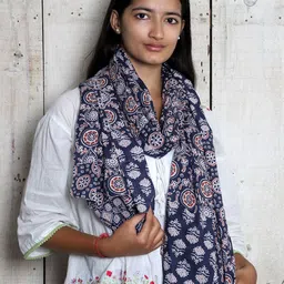 Contrast Living Women Printed Pure Cotton Scarf-43