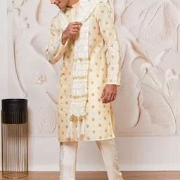 VASTRAMAY Men Printed Regular Kurta with Pyjamas & With Dupatta image 5