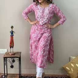 MILAAV Women Floral Printed Kurti with Trousers-picture-3