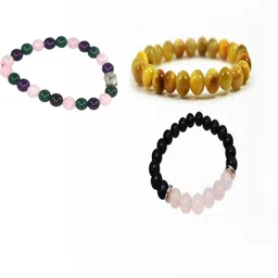 Divine souvenirs Unisex Set Of 3 Artificial Beaded Elasticated Bracelets-image-90
