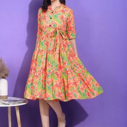 Moda Rapido Women Cotton Fit & Flare Dresses-picture-0