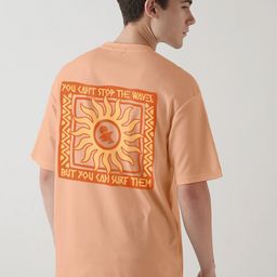 Crazymonk Oversized Sunset Surfer Graphic Printed Cotton T-Shirt-image-69