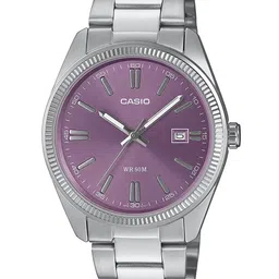 CASIO Men Round Dial & Stainless Steel Analogue Watch A2368-2