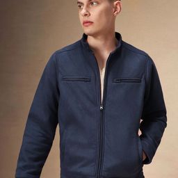 Dennis Lingo Men Mock Collar Solid Casual Open Front Jacket-22