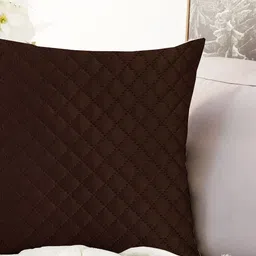 IVAZA Brown Checked Velvet Square Cushion Covers-47