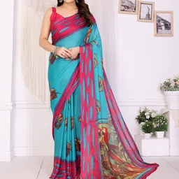 MAGNEITTA Ethnic Motifs Pure Chiffon Saree-picture-16