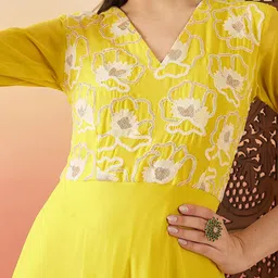 Sangria Sequence Embroidered Flared Maxi Ethnic Dresses image 2