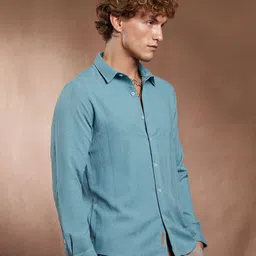 Campus Sutra Textured Self Design Comfort Regular Fit Casual Shirt-image-42