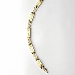 Dynamic Retail Global Men Gold Color Stainless Steel Gold-Plated Ethnic Link Bracelet-image-82
