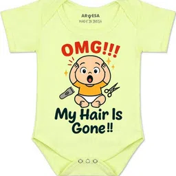 Arvesa Kids-Unisex Yellow Cotton Rompers-picture-47