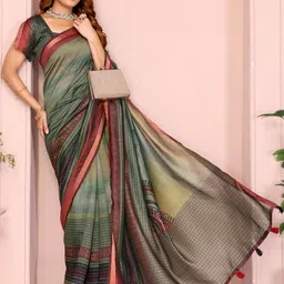 JYA Printed Celebrity Inspired Banarasi Silk Saree For Women-picture-48